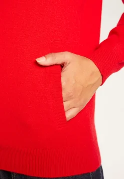 Montagut Les Incontournables-Gilet à capuche en cachemire - Orus 52-Rouge