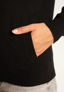 Montagut Les Incontournables-Gilet à capuche en cachemire - Orus 01-Noir