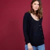Montagut Vestes Et Cardigans-Gilet 100% laine mérinos - Baby 05-Bleu marine