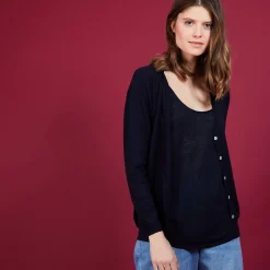Montagut Vestes Et Cardigans-Gilet 100% laine mérinos - Baby 05-Bleu marine