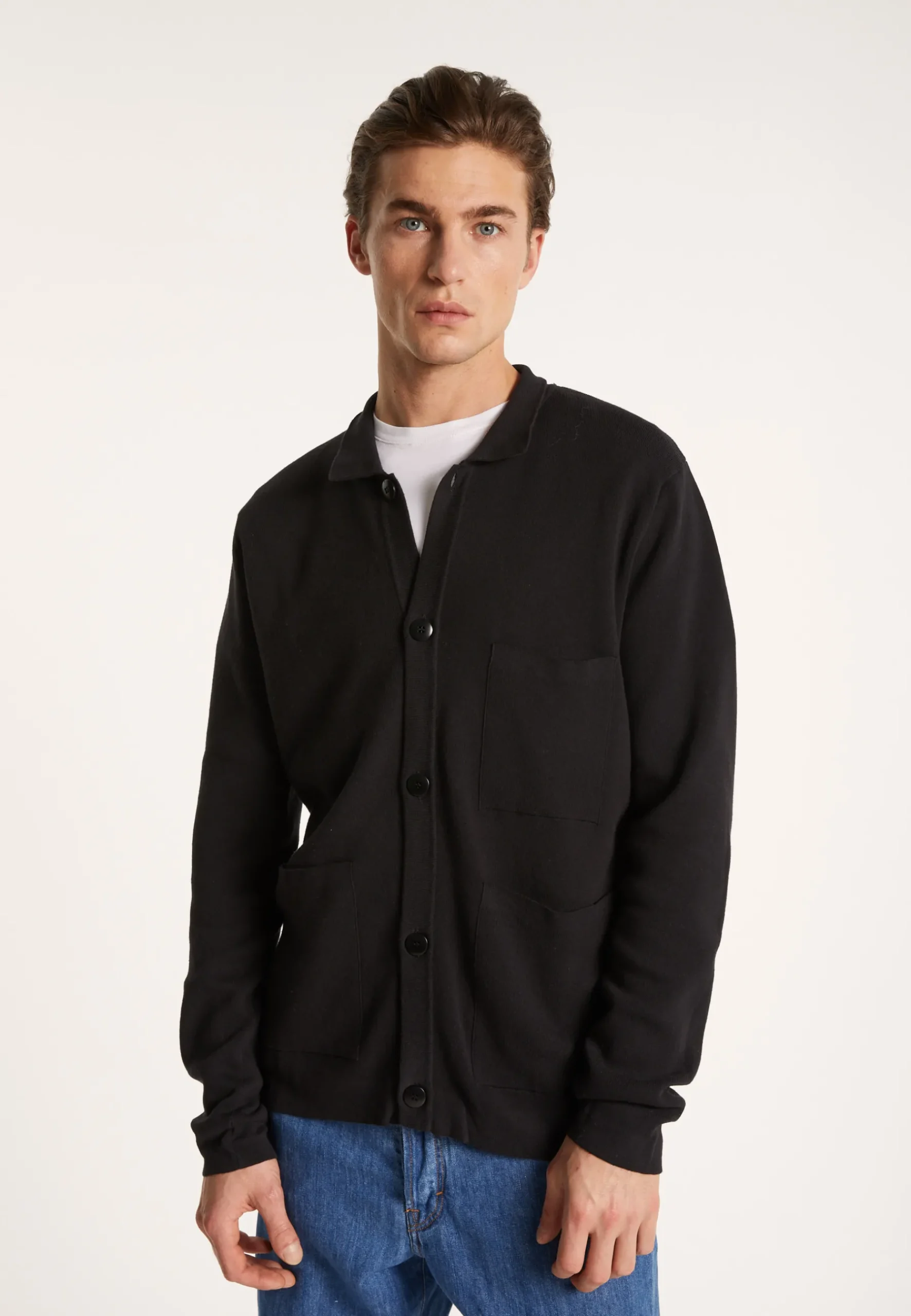 Montagut Vestes Et Cardigans-Gilet à poches en coton sec - Balto 01-Noir