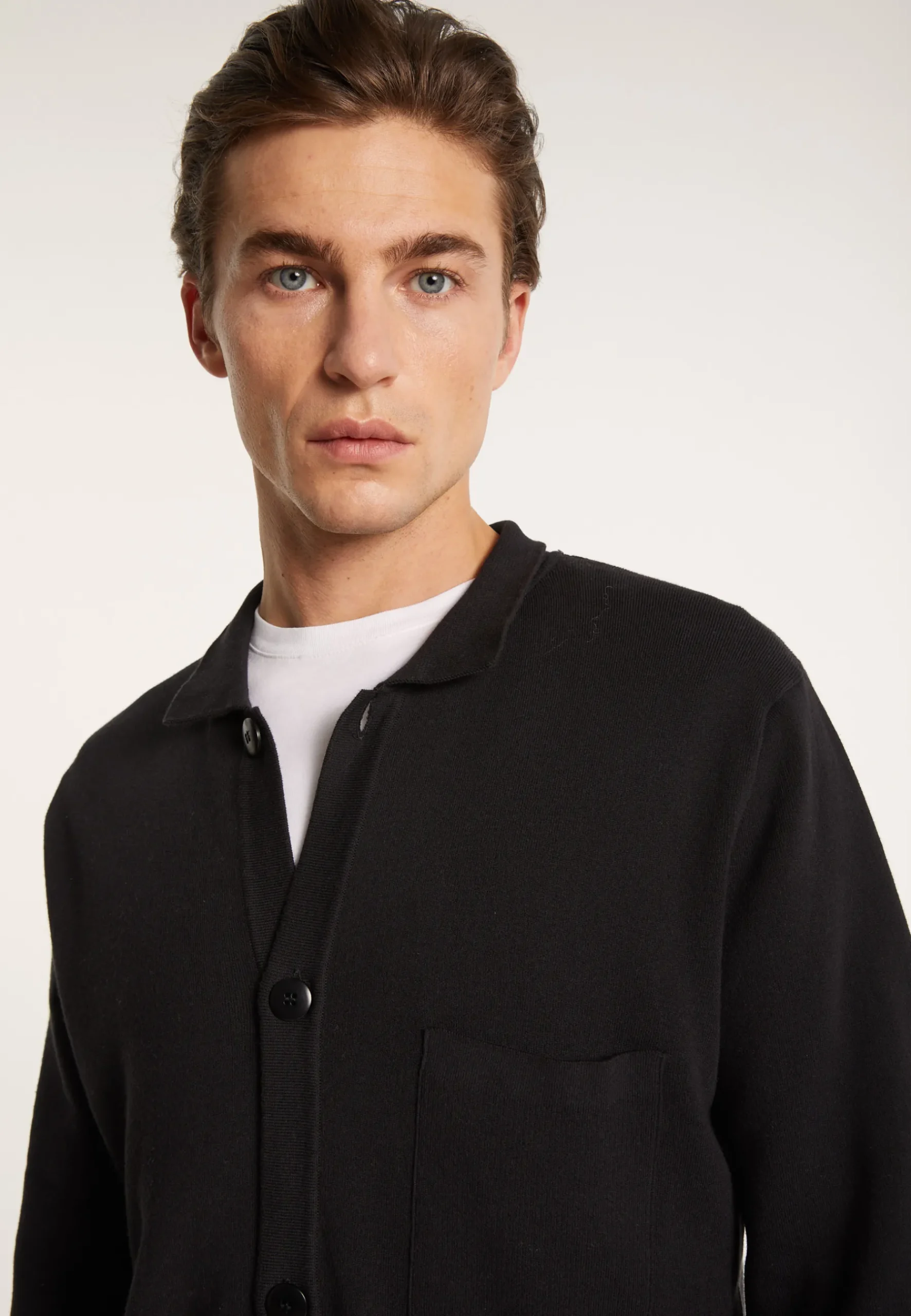 Montagut Vestes Et Cardigans-Gilet à poches en coton sec - Balto 01-Noir