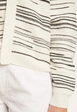 Montagut Vestes Et Cardigans-Gilet à rayures en coton - Darcy 82-Ecru