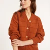 Montagut Vestes Et Cardigans-Gilet ample à côtes en coton - Mardy 07-Marron