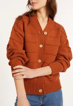 Montagut Vestes Et Cardigans-Gilet ample à côtes en coton - Mardy 07-Marron