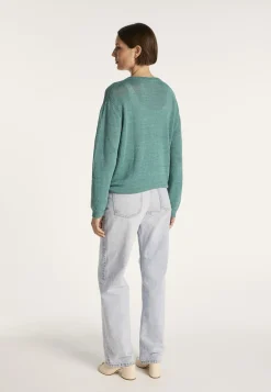 Montagut Vestes Et Cardigans-Gilet avec cordon en lin - Mellia 21-Vert foncé