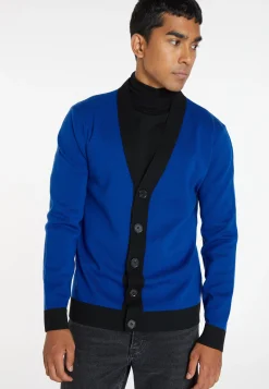 Montagut Vestes Et Cardigans-Gilet bicolore laine mérinos - Silence 48-Bleu roi