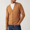 Montagut Vestes Et Cardigans-Gilet boutonné avec logo en laine mérinos - Etienne 88-Camel