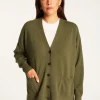 Montagut Les Incontournables-Gilet boutonné en cachemire - Ariel 83-Kaki