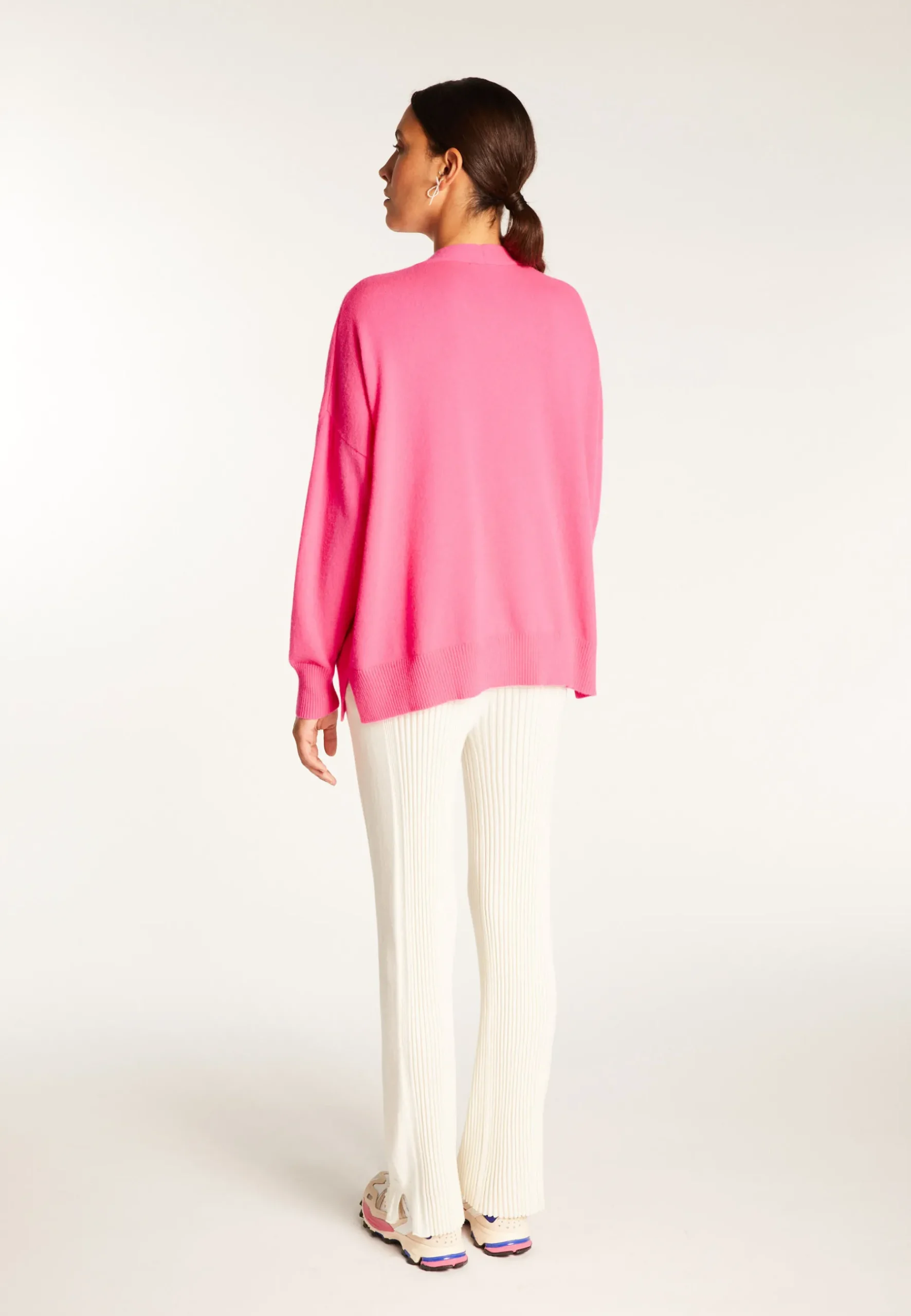 Montagut Les Incontournables-Gilet boutonné en cachemire - Ariel 91-Fuchsia