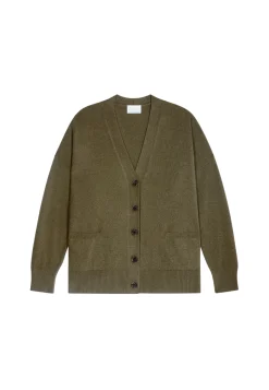 Montagut Les Incontournables-Gilet boutonné en cachemire - Ariel 83-Kaki