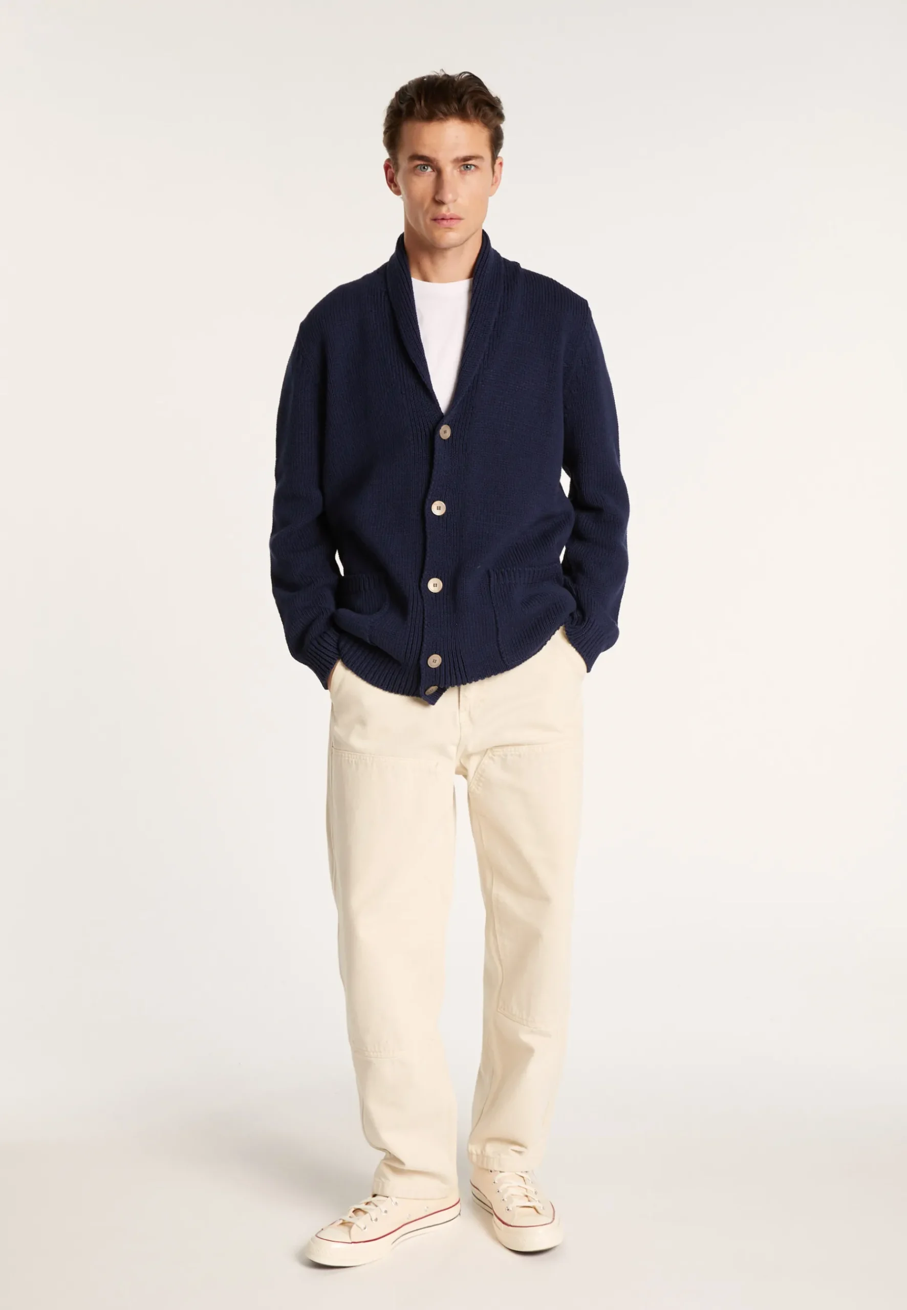 Montagut Vestes Et Cardigans-Gilet boutonné en coton - Lucy 05-Bleu marine
