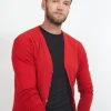 Montagut Vestes Et Cardigans-Gilet boutonné en laine mérinos - Etienne 52-Rouge