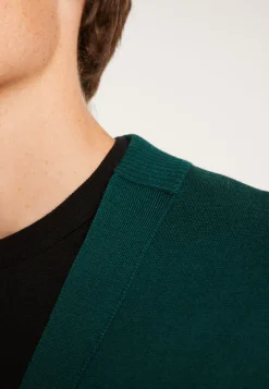 Montagut Vestes Et Cardigans-Gilet boutonné en laine mérinos - Ezra 21-Vert foncé