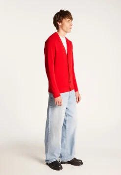 Montagut Vestes Et Cardigans-Gilet boutonné en laine mérinos - Ezra 52-Rouge