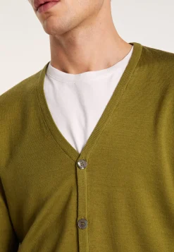 Montagut Vestes Et Cardigans-Gilet boutonné en laine mérinos - Etienne 83-Kaki