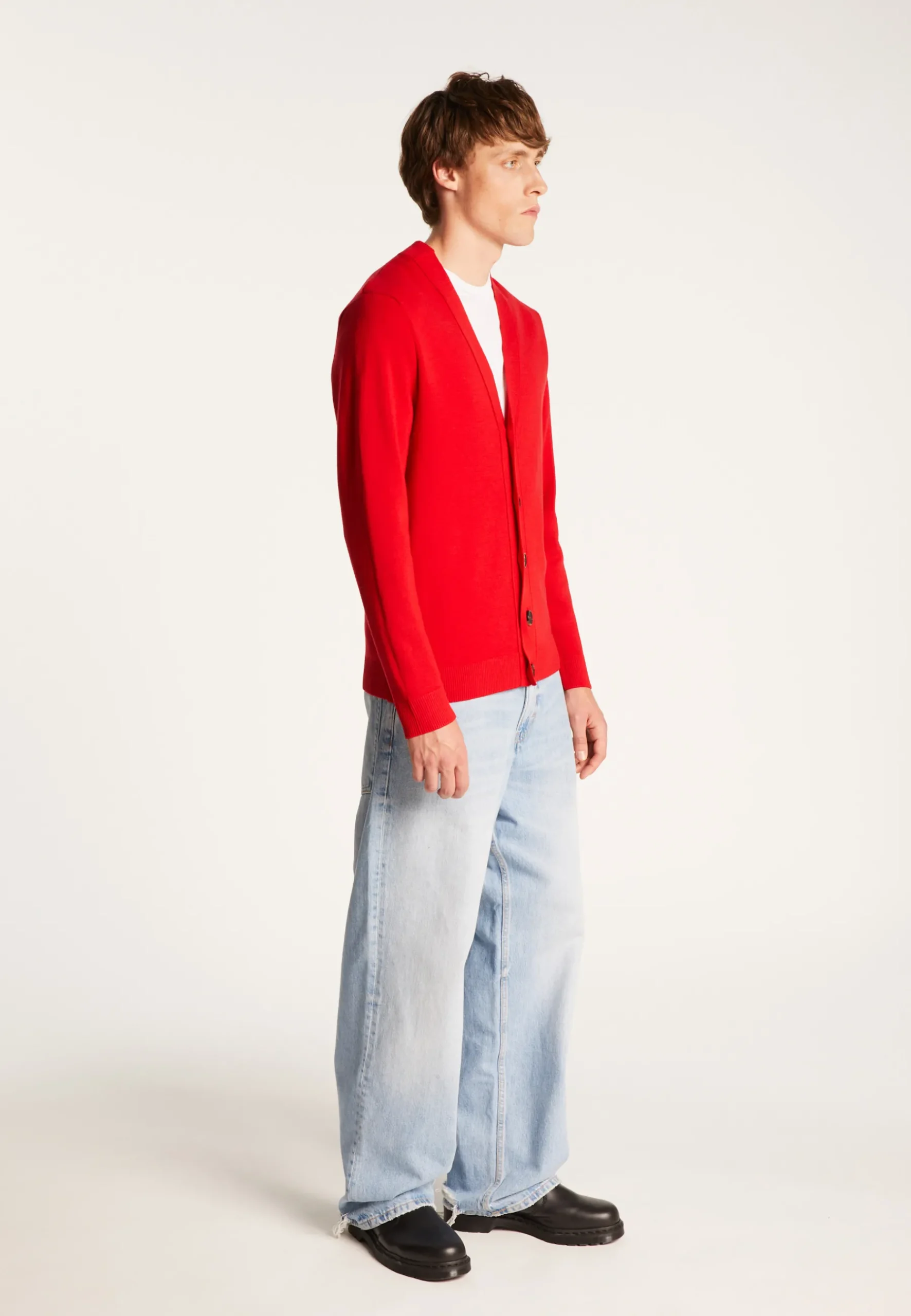 Montagut Vestes Et Cardigans-Gilet boutonné en laine mérinos - Ezra 52-Rouge