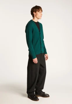 Montagut Vestes Et Cardigans-Gilet boutonné en laine mérinos - Ezra 21-Vert foncé