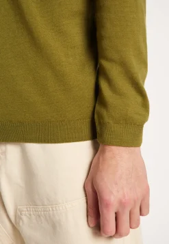 Montagut Vestes Et Cardigans-Gilet boutonné en laine mérinos - Etienne 83-Kaki