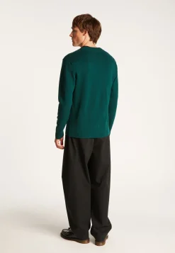 Montagut Vestes Et Cardigans-Gilet boutonné en laine mérinos - Ezra 21-Vert foncé