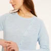 Montagut T-Shirts Et Débardeurs-Gilet boutonné en lin flammé - Mado 04-Bleu clair