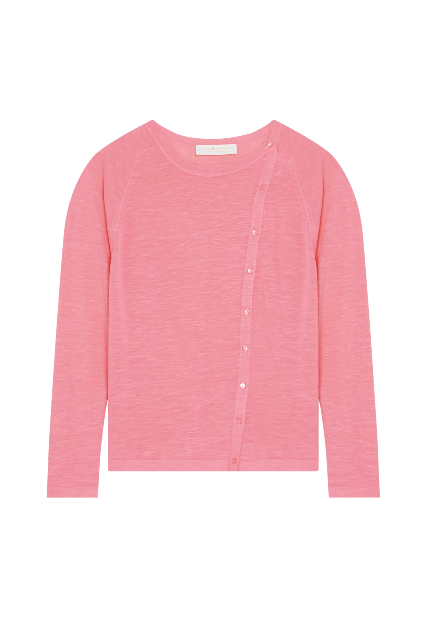 Montagut T-Shirts Et Débardeurs-Gilet boutonné en lin flammé - Mado 24-Rose clair