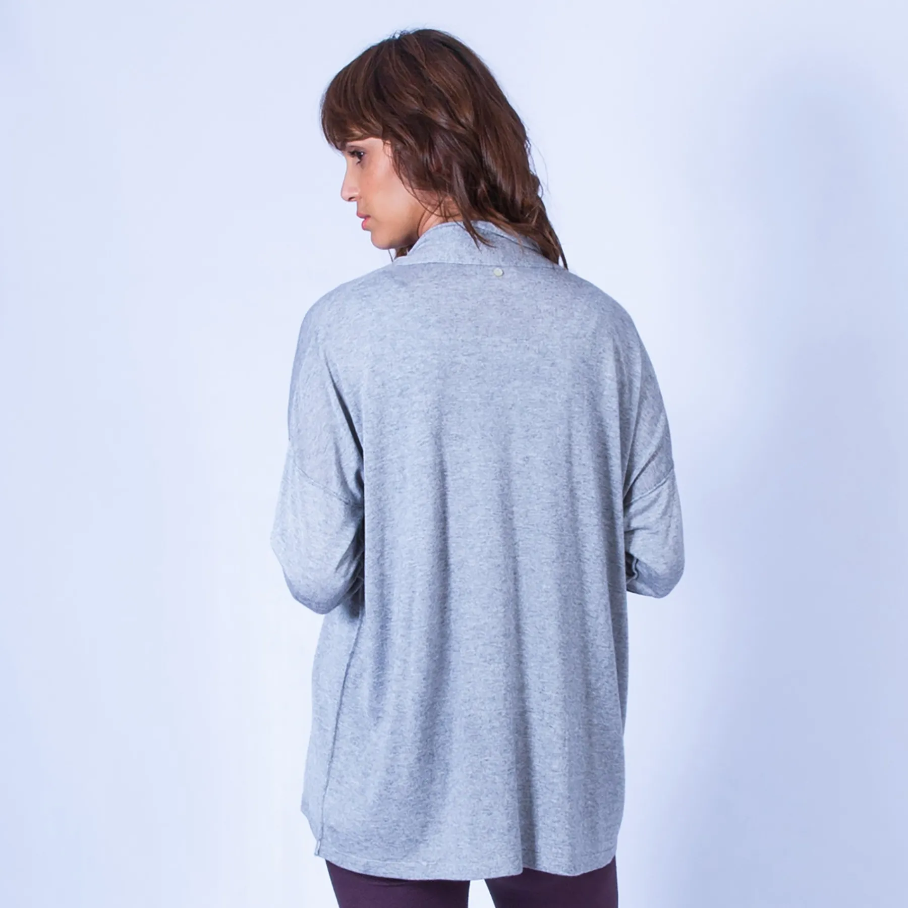 Montagut Vestes Et Cardigans-Gilet col châle en fibre de bambou cachemire - Hani 09-Gris moyen