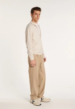 Montagut Vestes Et Cardigans-Gilet col montant zippé en laine mérinos - Estian 12-Beige clair