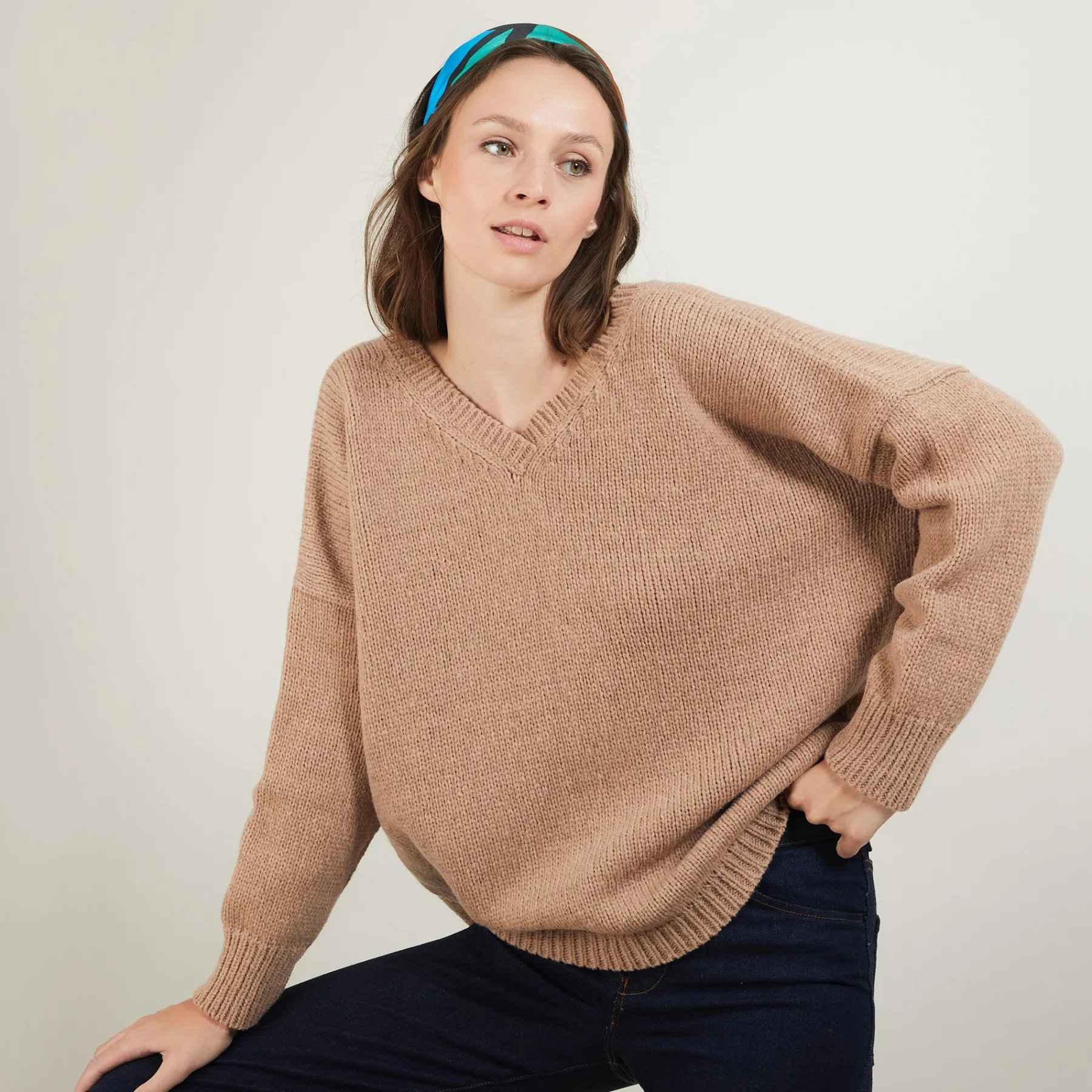 Montagut Vestes Et Cardigans-Gilet col v avant arrière en laine nylon - Gebril 46-Marron clair