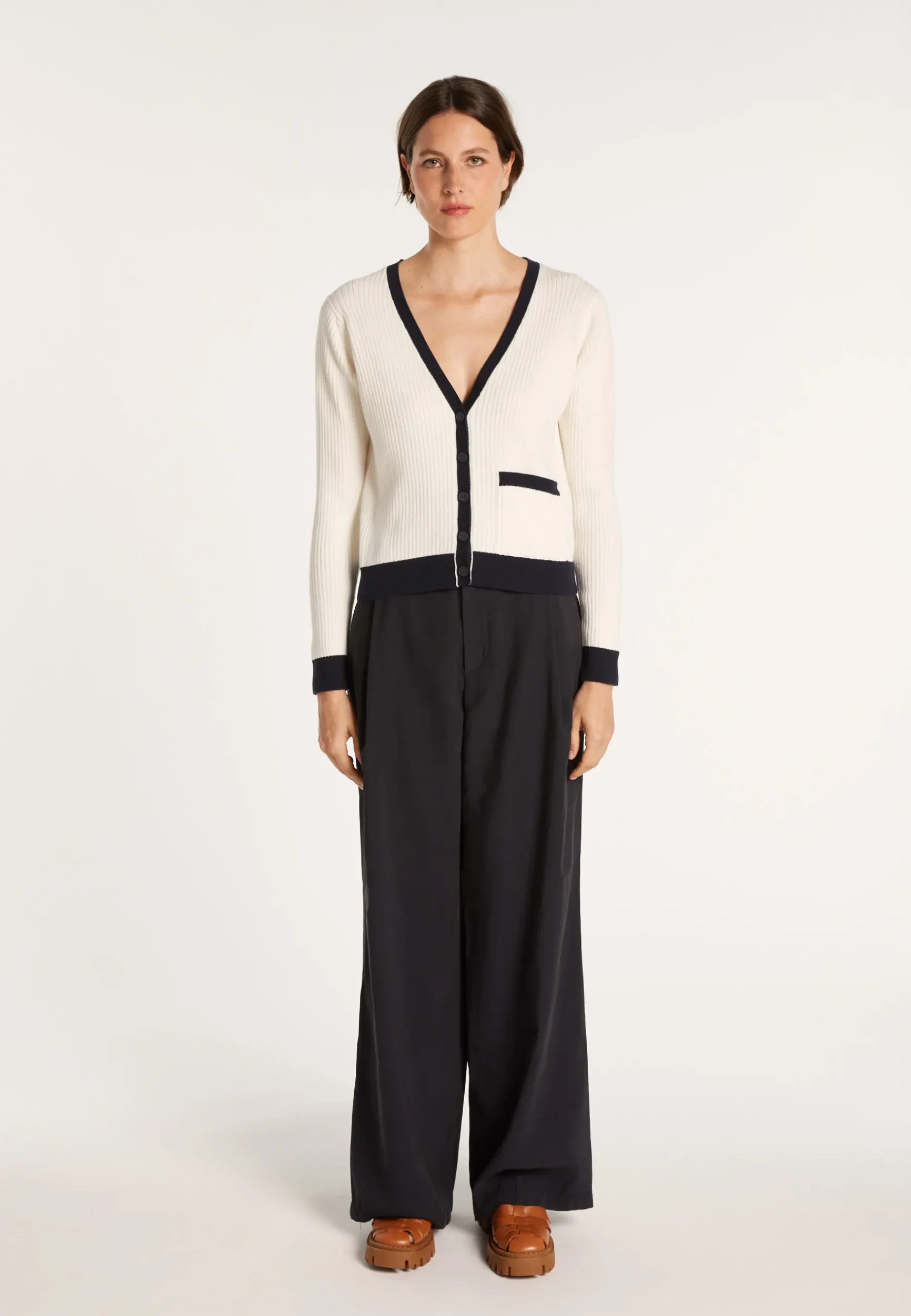 Montagut Vestes Et Cardigans-Gilet en coton bio - Alexiaa 02-Blanc