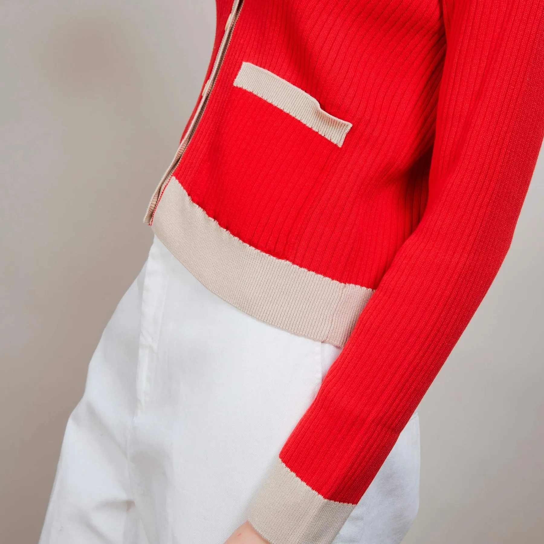 Montagut Vestes Et Cardigans-Gilet en coton bio - Alexiaa 52-Rouge