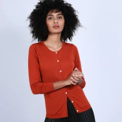 Montagut Les Incontournables-Gilet en laine mérinos - Belita 46-Marron clair