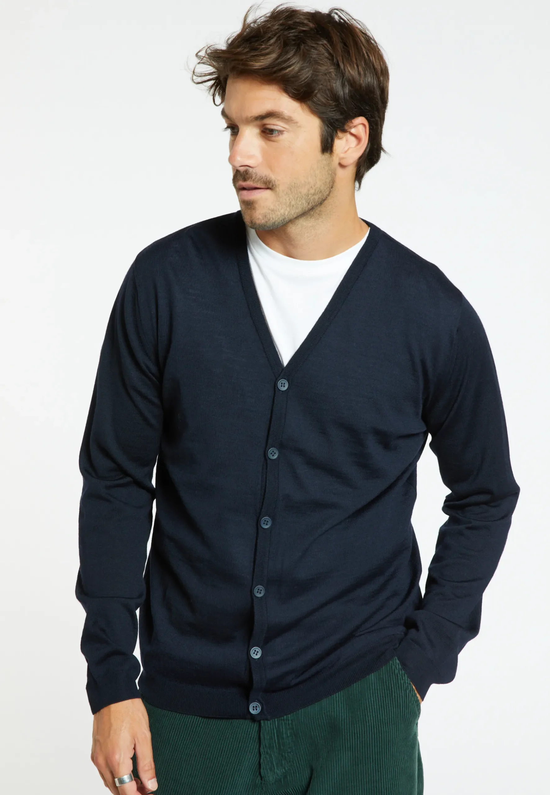 Montagut Vestes Et Cardigans-Gilet en laine mérinos - Falco 05-Bleu marine