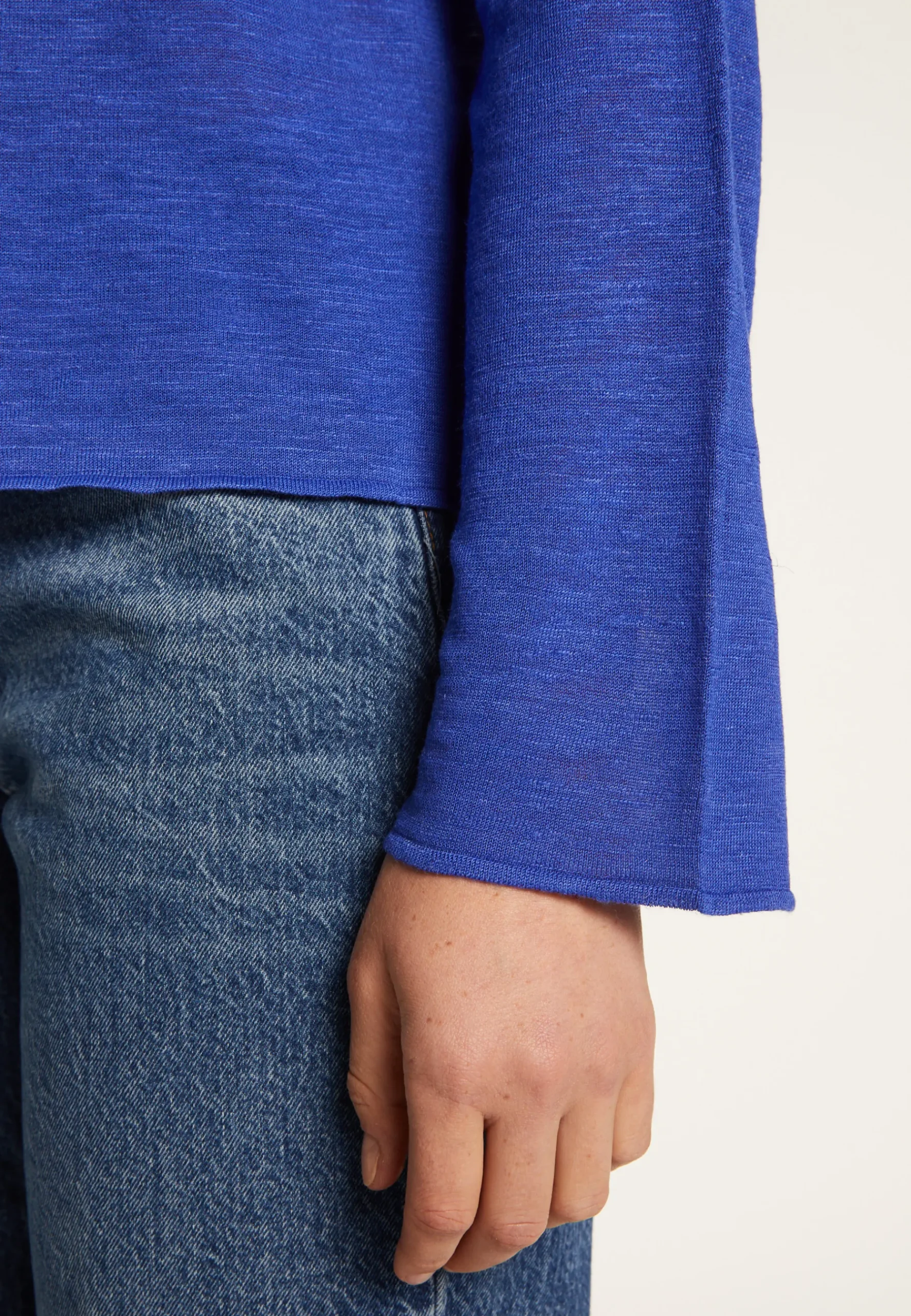 Montagut Vestes Et Cardigans-Gilet en lin flammé - Dory 48-Bleu roi