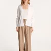 Montagut Vestes Et Cardigans-Gilet en lin flammé - Louissa 02-Blanc