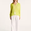 Montagut Vestes Et Cardigans-Gilet en lin flammé - Louissa 90-Vert anis