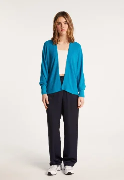 Montagut Vestes Et Cardigans-Gilet en lin flammé - Louissa 49-Turquoise