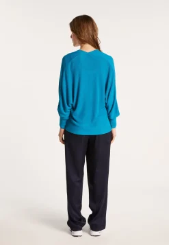 Montagut Vestes Et Cardigans-Gilet en lin flammé - Louissa 49-Turquoise