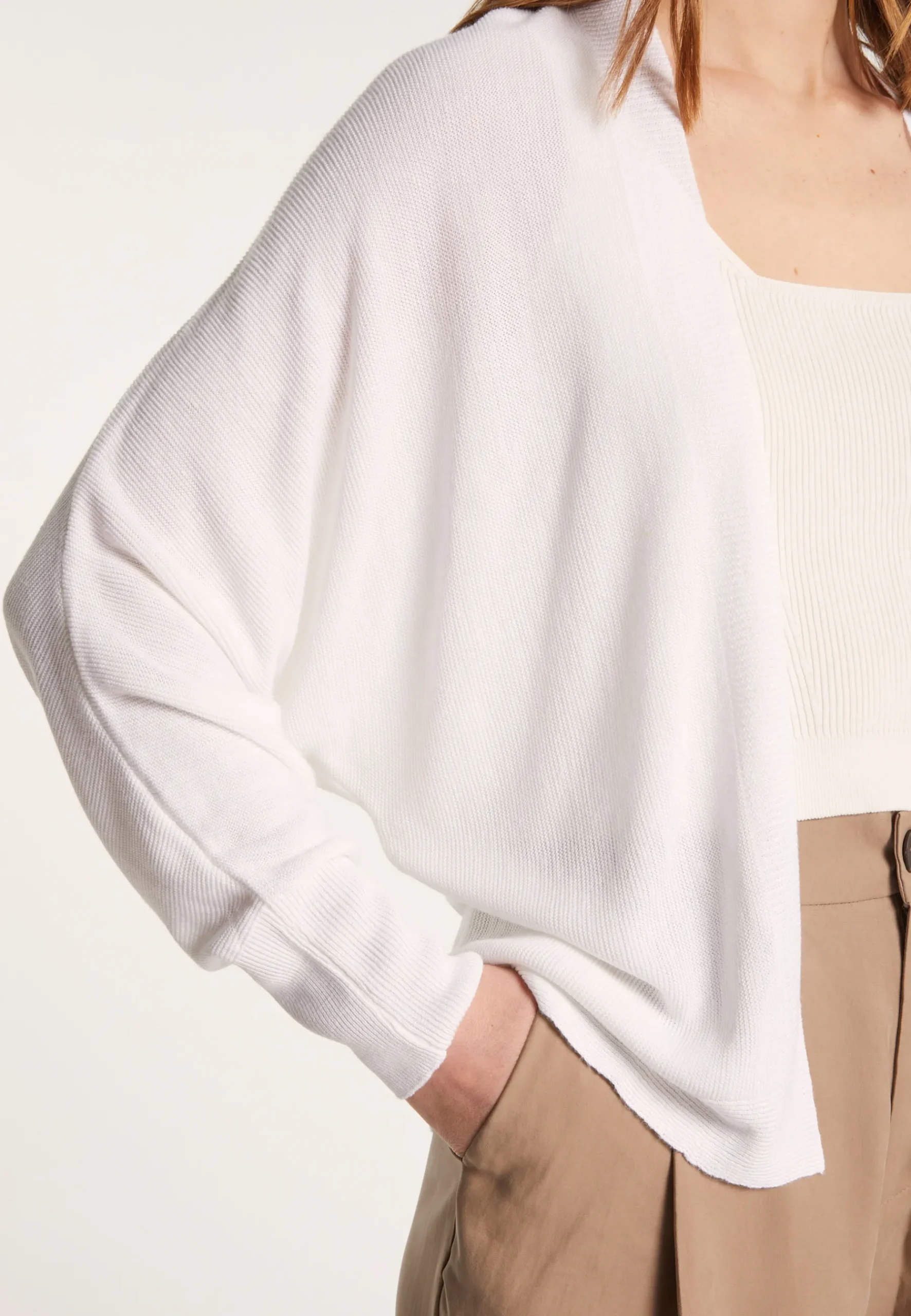 Montagut Vestes Et Cardigans-Gilet en lin flammé - Louissa 02-Blanc