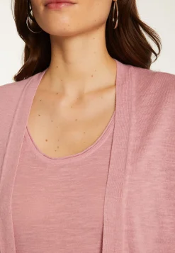 Montagut Vestes Et Cardigans-Gilet en lin flammé - Naelle 24-Rose clair