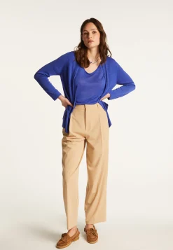 Montagut Vestes Et Cardigans-Gilet en lin flammé - Naelle 48-Bleu roi