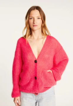 Montagut Vestes Et Cardigans-Gilet en mohair - Rosalind 91-Fuchsia