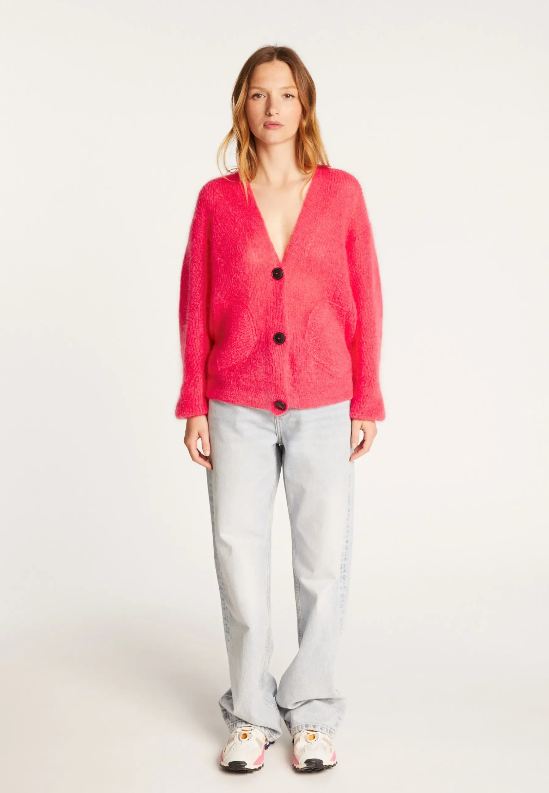 Montagut Vestes Et Cardigans-Gilet en mohair - Rosalind 91-Fuchsia