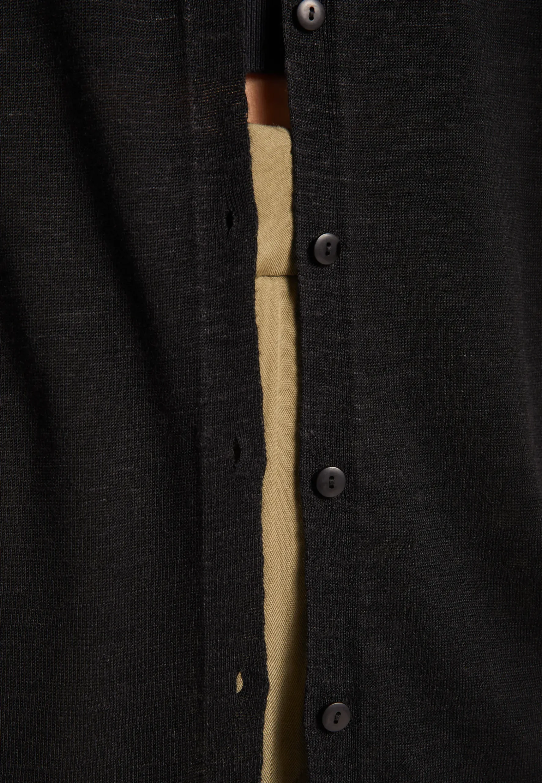 Montagut Vestes Et Cardigans-Gilet long en lin flammé - Nora 01-Noir