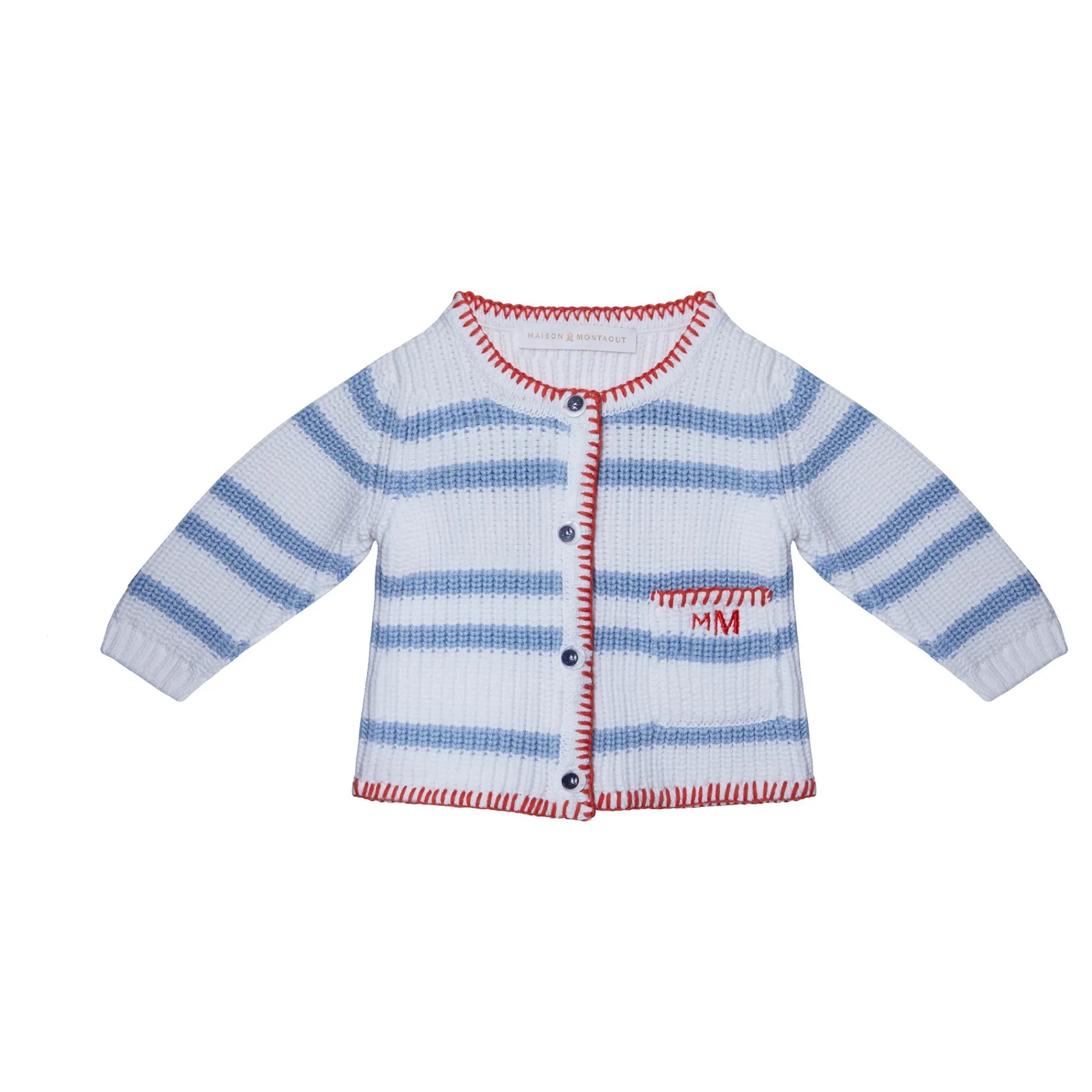 Montagut Cadeaux De Naissance-Gilet pour bébé en coton - Kent 02-Blanc