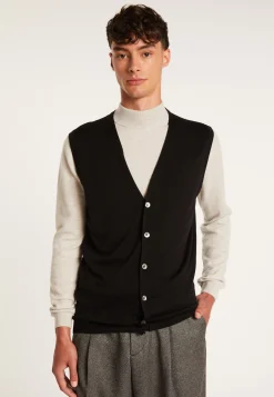Montagut Vestes Et Cardigans-Gilet sans manches avec logo en laine mérinos - Ernardo 01-Noir