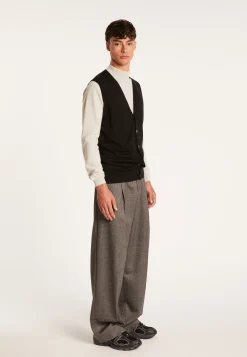 Montagut Vestes Et Cardigans-Gilet sans manches avec logo en laine mérinos - Ernardo 01-Noir