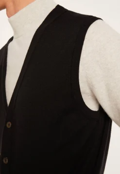 Montagut Vestes Et Cardigans-Gilet sans manches avec logo en laine mérinos - Ernardo 01-Noir