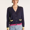Montagut Vestes Et Cardigans-Gilet soie et coton Maison x Maison Martin Morel - Jeu 05-Bleu marine