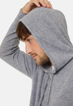Montagut Vestes Et Cardigans-Gilet zippé à capuche en cachemire 2 fils - Emilien 09-Gris moyen